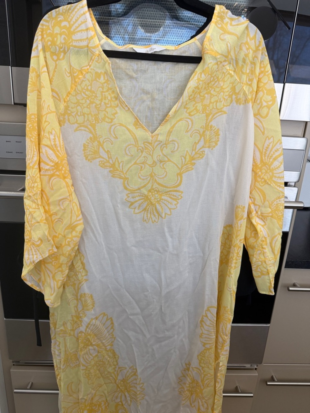 Lilly Pulitzer Yellow and White Floral V-Neck Tunic
